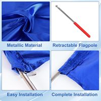 Bâton télescopique pliable en polyester mélangé pour la danse et la louange en église, 21,6 po x 26,8 po, cinq couleurs, pour scène extérieure