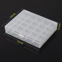 Boîte à canettes carrée pliable classique, organisateur de canettes de machine, étui en plastique transparent à 25 compartiments, boîte vide pour canettes et bobines de couture