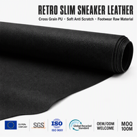 Cuir synthétique PU à grain croisé, imperméable, résistant à l'abrasion, anti-moisissure, avec support tricoté, épaisseur 0,5-1,4 mm, matériau pour chaussures