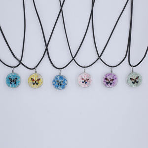 Mode femmes nouveau Design véritable collier de fleurs naturelles avec papillon filles diverses fleurs marguerite trèfle collier bijoux cadeaux - Product Image 5