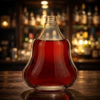 Bouteille de luxe en verre super flint en forme de gourde de 100 ml, 375 ml, 500 ml pour spiritueux et parfums, avec bouchon en caoutchouc, logo personnalisé