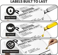 Étiquettes d'expédition adhésives résistantes aux basses températures OEM/ODM, étiquettes vierges pour codes-barres, étiquettes de bureau
