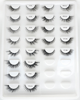 Vente en gros de faux cils en vison avec boîte à cils personnalisée, cils naturels en faux vison de 18mm, cils à bande complète