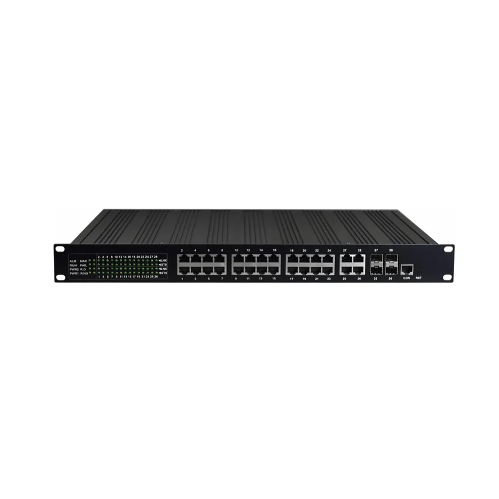 Commutateur industriel géré SFP/Ethernet 24 ports Gigabit Ethernet + 4 ports monté en rack de haute qualité