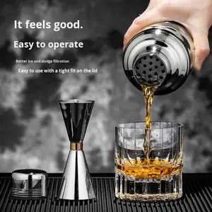 <span class=keywords><strong>Baron</strong></span> estilo japonés 304 juego de coctelera de acero inoxidable Jigger de tres etapas para camareros Opción de logotipo personalizado - Product Image 4