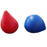 Balle anti-stress en forme de goutte d'eau, en polyuréthane PU résistant aux balles, imprimée en sérigraphie, jouet promotionnel personnalisé