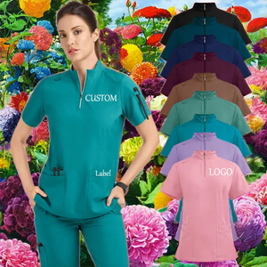 Conjuntos de Uniformes Médicos Personalizados Unisex con Cierre para Doctores y Cirujanos de Hospital, Material Spandex/Poliéster, Detección de Agujas, Logotipo Personalizado - Product Image 1