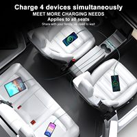 Chargeur rapide 65W Hub de charge USB 4 ports Chargeur de téléphone rétractable Hub USB C pour Tesla Model 3 Highland Model Y Juniper