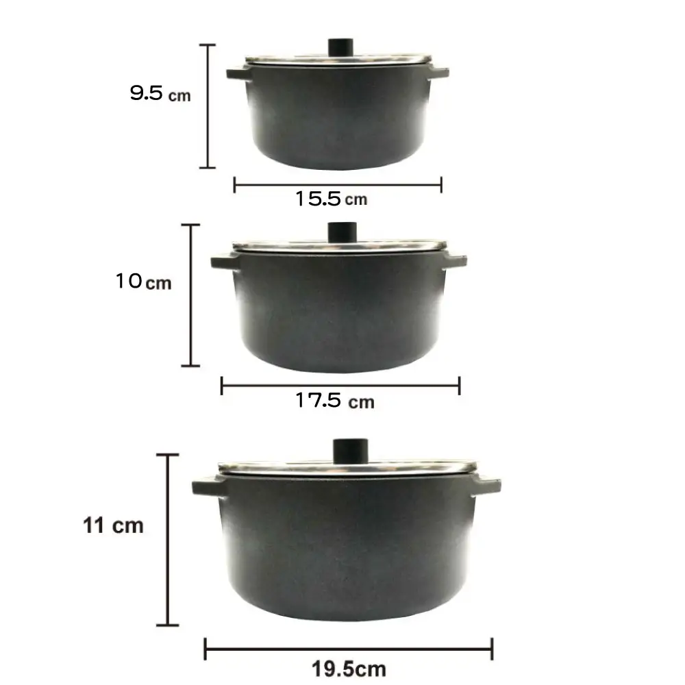 3 Pcs Bamboo Charcoal Cooking Pot Casserole Cookware With Glass Lid Bamboo Charcoal Stock Pot Soup Pot