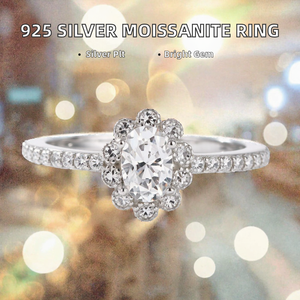 Bague de Fiançailles et de Mariage en Argent Sterling 925 Plaqué Rhodium avec Moissanite Ovale 1 Carat D VVS1 Sertie à Griffes pour Femme - Vente en Gros - Product Image 2