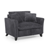 Fauteuil paresseux avec dossier et coussin d'assise moelleux, idéal pour le salon et la chambre - Gris