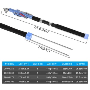Canna <span class=keywords><strong>da</strong></span> Pesca Automatica in Acciaio Inox per Mare, Fiume e <span class=keywords><strong>Lago</strong></span>, 2.1m 2.4m 2.7m 3.0m, Nuovo Design - Product Image 3