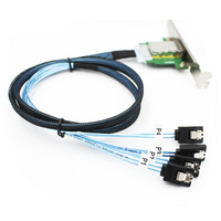 Câble de données MINI SAS 8088 femelle-mâle ATA 7P Quad-Out en cuivre étamé de 0,6 mètre pour disque dur de serveur - En stock