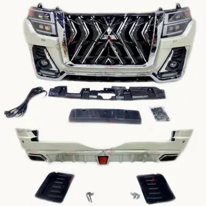 Body Kit For Pajero Modification V93 V97 in Black Hawk Facelift Front Bumper Grille Headlights DRL Set Rear Lamps Exhaust Pipes