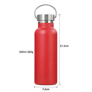 Red Stainless Steel Insulated Water Bottle 750ml 26cm Outdoor Cycling <b>Hiking</b> Sports Bottle Durable With Handle - Product Image 2