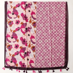 Summer Colorful Geometric Flower Printed Scarf for Women Head <b>Wraps</b> Shawls Lightweight Cotton Voile Floral <b>Beach</b> Cover Scarves - Product Image 4