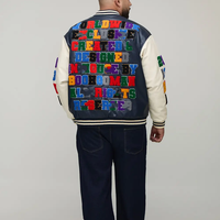 Veste de baseball en satin de haute qualité, fabricant de vestes bomber en cuir sur mesure pour hommes, broderie chenille, style universitaire, coupe ample.
