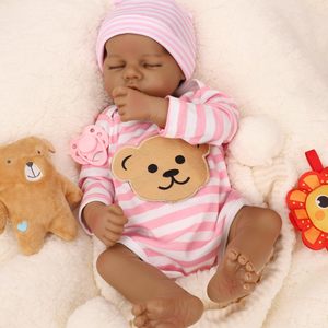 Poupée reborn réaliste de 18 pouces, vêtements rayés, simulation de bébé en vinyle, cadeau d'anniversaire, vente en gros - Product Image 2
