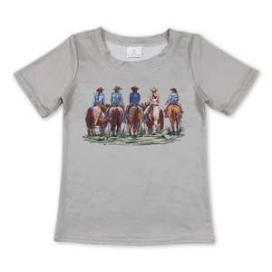 เสื้อยืดแขนสั้นลายพิมพ์สัตว์สำหรับเด็กผู้ชาย พร้อมส่ง ลายสุนัขล่าสัตว์ เป็ด กวาง ตกปลา - Product Image 3