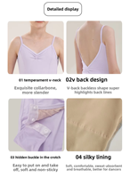 Justaucorps de ballet en nylon à dos en V pour filles, sans manches, pour l'entraînement de gymnastique, tenue de danse pour enfants pour cours et examens de ballet
