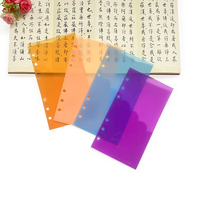 Pochette pour classeur A6 avec bord en forme d'éventail, porte-enveloppes transparents pour argent liquide, en matériau PP
