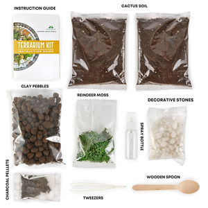 Juego de terrario para plantas de jardinería, incluye Cactus, tierra, musgo, grava y guía paso a paso - Product Image 3