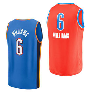 Camiseta de baloncesto juvenil para hombre de la ciudad de Oklahoma City #6 Jaylin Williams City Edition-bordada y cosida con logotipos - Product Image 1