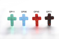 Quantité minimale de commande 2pcs 9x12mm Croix Opale Pierre À Travers Le Trou Mélanger Les Couleurs Lâche Synthétique Croix Opale En Stock
