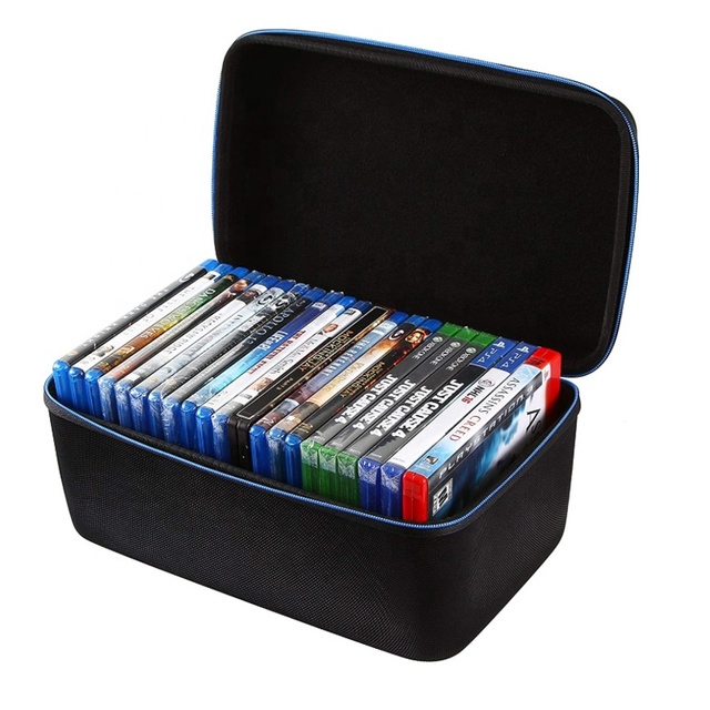 EVA Blu-ray Case and Video Game Case DVD Case Holder Organizer for up to 22 Blu Ray or 18 Xbox PS3 PS4 Games