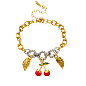 Fashion Charm Bracelets Zinc Alloy Gold Silver Chain Conch Starfish Crab Cherry Pendant Unisex Jewelry Accessory - Product Image 5