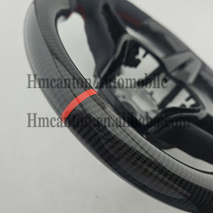 Volant de direction pratique en fibre de carbone perforée avec surpiqûres rouges et bande supérieure pour Infiniti Q50 – Vente chaude - Product Image 5
