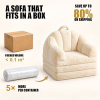 Fauteuil pouf moderne en fausse fourrure, pliable et convertible, lit simple, compressé sous vide, fauteuil paresseux moelleux pour petit espace