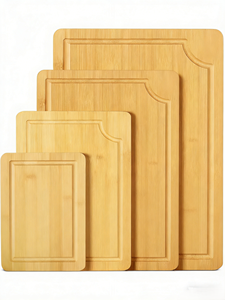 Juego de tablas de servir de bambú con ranura profunda para jugos y asas laterales - Tabla de charcutería y corte para carne - Product Image 1