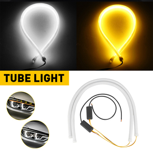 2x 60cm 24inch Car <b>LED</b> Switchback DRL daytime running lights <b>Tube</b> Light Strip Amber Sequential Flow Turn Signal - Product Image 1
