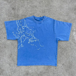 Camiseta de Verano Personalizada para Hombre, 100% Algodón, Estilo Nuevo, Lavado Urbano, Vintage, Moderna, de Manga Corta - Product Image 4