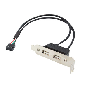 Cable de protección de entrada/salida de doble puerto USB 2.0, conector USB de expansión de mini chasis para placa base - Product Image 1