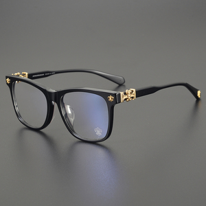 CH8016 Große Optische <span class=keywords><strong>Computer</strong></span>-Lesebrille für Damen und Herren, Modische Luxusmarke, Schwarz Transparentes Acetat, Einzigartiges <span class=keywords><strong>High</strong></span>-<span class=keywords><strong>End</strong></span>-Design - Product Image 1