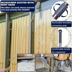 Plumeau en microfibre à poteau épissable de 3 à 14 pieds Plumeau en microfibre 20 + pieds High Reach Cobweb Corner Brush Duster 20 + Ft High Ceiling Cleaning - Product Image 4
