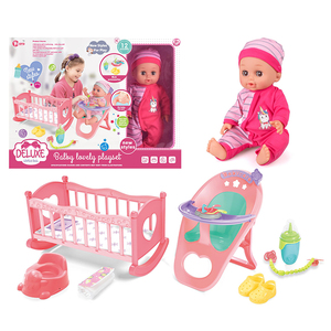 14 Zoll 12 Geräusche Trinkwasser-Pipi Silikon Reborn Mädchenpuppe Rollenspielzeug für Kinder Mädchen Puppen Zubehör Spielzeug - Product Image 6