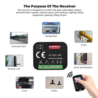 Récepteur universel 300-868MHz 2CH 9-30V Module de relais Télécommande de porte de garage 433.92MHz 868MHz