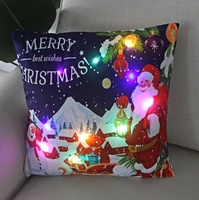 Offre Spéciale LED noël Cartoon coussin père noël Elk taie d'oreiller housse de coussin souple