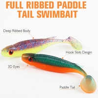30 pièces/boîte Leurres souples en caoutchouc TPR de haute qualité, avec œil de poisson 3D simulé, queue en T, queue à ailettes, type Minnow/Jigging, pour la pêche en rivière