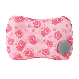 Oreiller de voyage en soie glacée en forme de U, support de cou portable, gonflable par pression, pliable, motif animal, polyester - Product Image 5