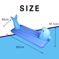 Bouée de piscine gonflable en PVC sur mesure, modèle Dauphin, 202x80x87.5cm, pour enfants et adultes, usage intérieur, capacité maximale <100kg, idéale pour
