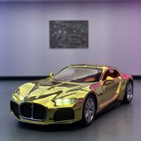Modèle de voiture moulé sous pression 1:24 Bugatti Atlantic avec roues de retrait son et lumière Mobile décorer ornement modèle de voiture en métal jouets