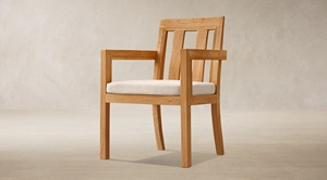 Ensemble de table à manger d'extérieur en teck, meubles en bois contemporains pour patio et jardin, coussin durable non imperméable - Product Image 3