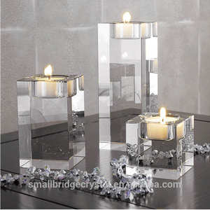 Puente pequeño, venta al por mayor, portavelas Rectangular de cristal personalizado, portavelas de cristal de alta calidad para decoración del hogar - Product Image 5