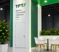 Stand d'exposition facile à installer avec boîte lumineuse SEG rétroéclairée et grande arche pour ITEXPO |   Salle de rangement dissimulée et comptoir assorti