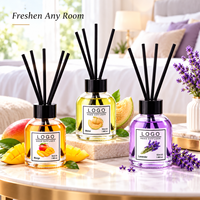 Diffuseur d'arômes moderne de 55 ml en verre rond pour huiles essentielles de fruits, bâtonnets parfumés pour la maison, désodorisant d'ambiance pour chambre à coucher, décoration parfumée