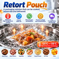 Sachet alimentaire personnalisé thermoscellable pour repas prêts à consommer, emballage souple, conservation des aliments congelés, résistance aux hautes températures